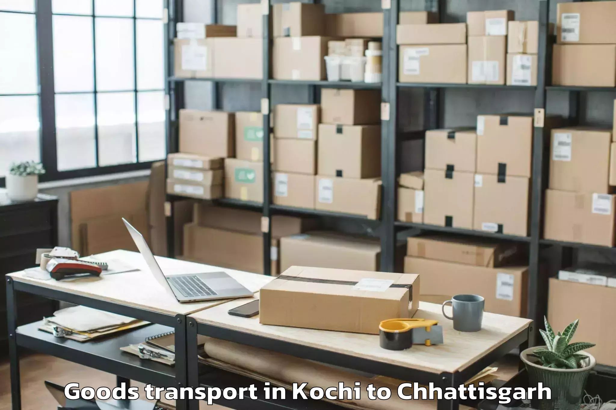 Discover Kochi to Mahasamund Goods Transport